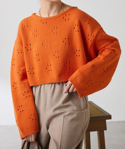 鏤空編織C型針織衫