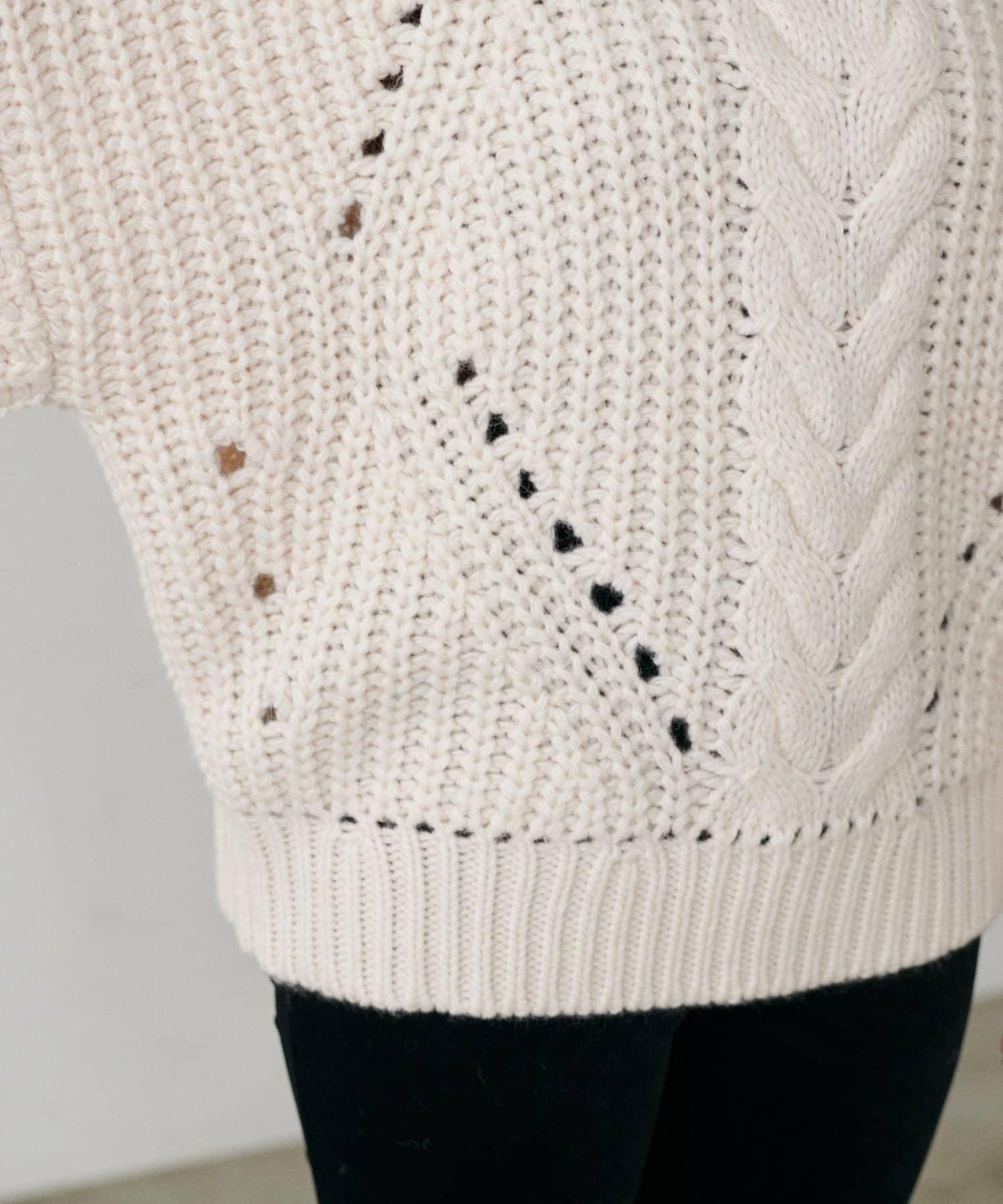 手工編織風格麻花針織套頭衫