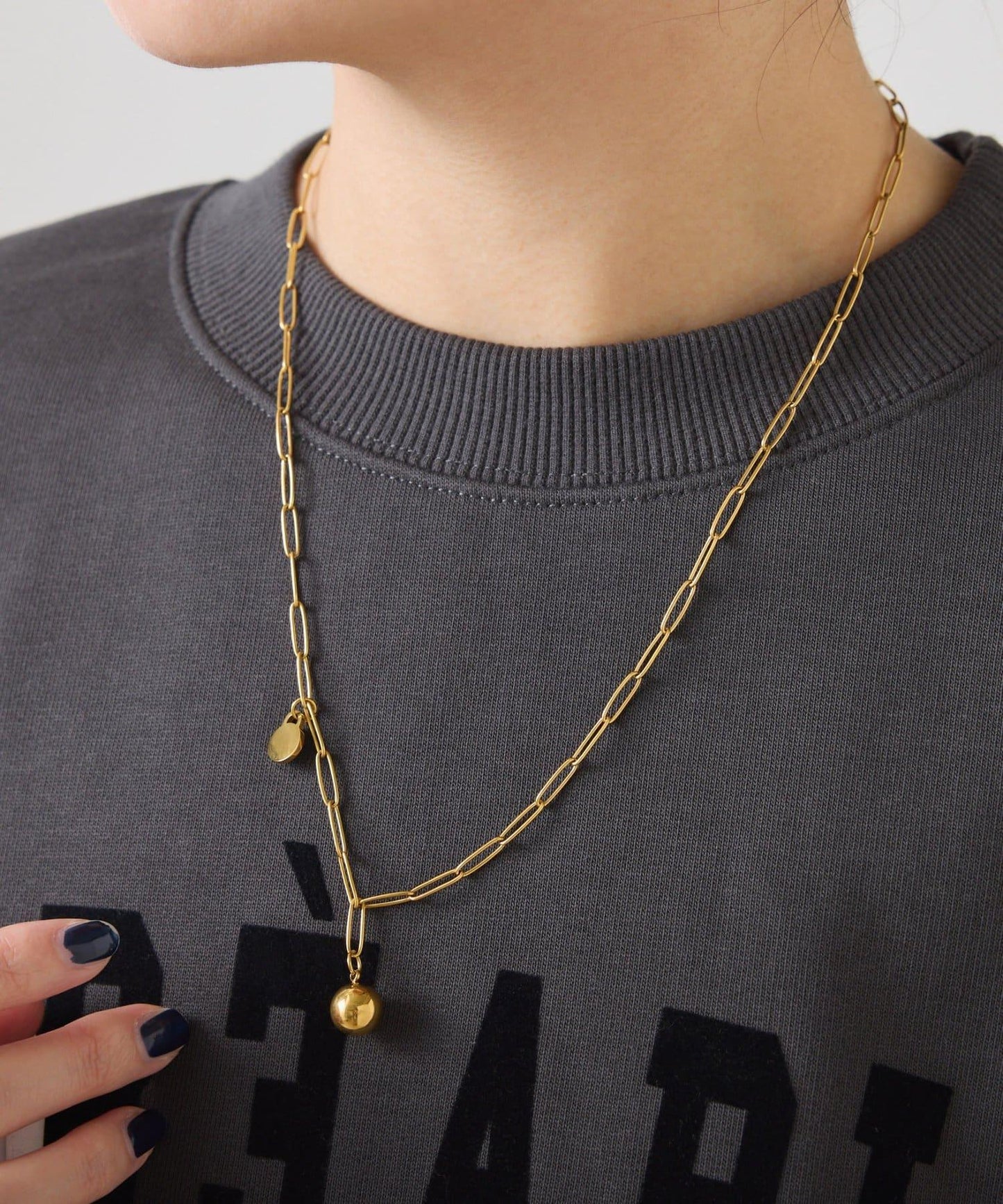 【PAPILLONNER/パピヨネ】不鏽鋼圓球項鍊