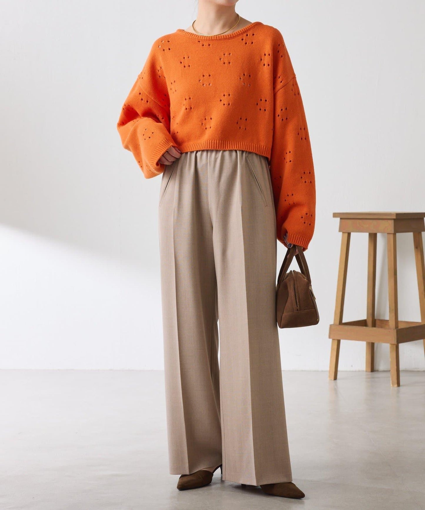 【人氣系列】亮片條紋鬆緊腰帶長褲