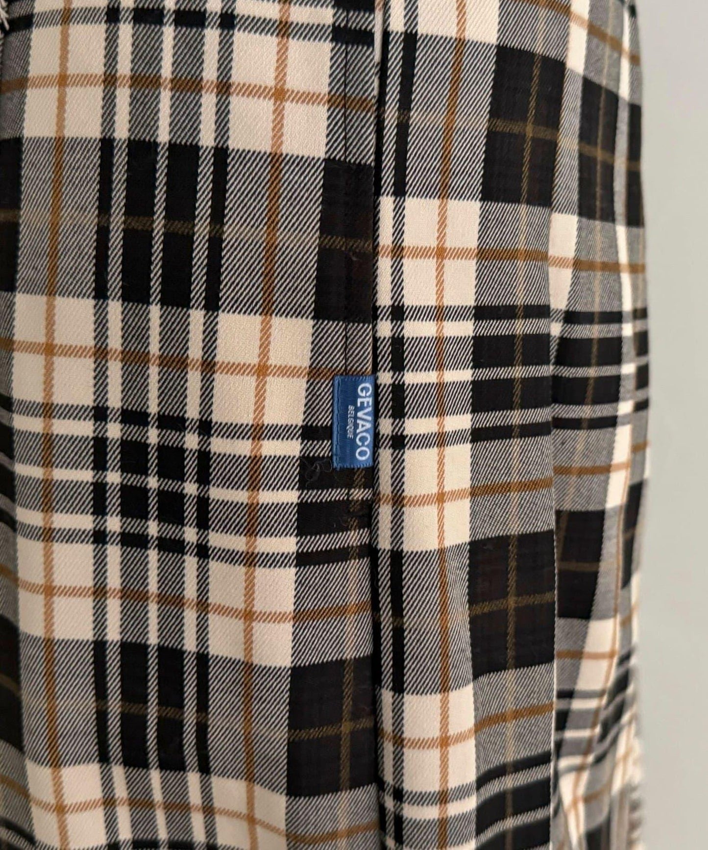 【GEVACO/ゲバコ】格紋側邊腰帶半身裙