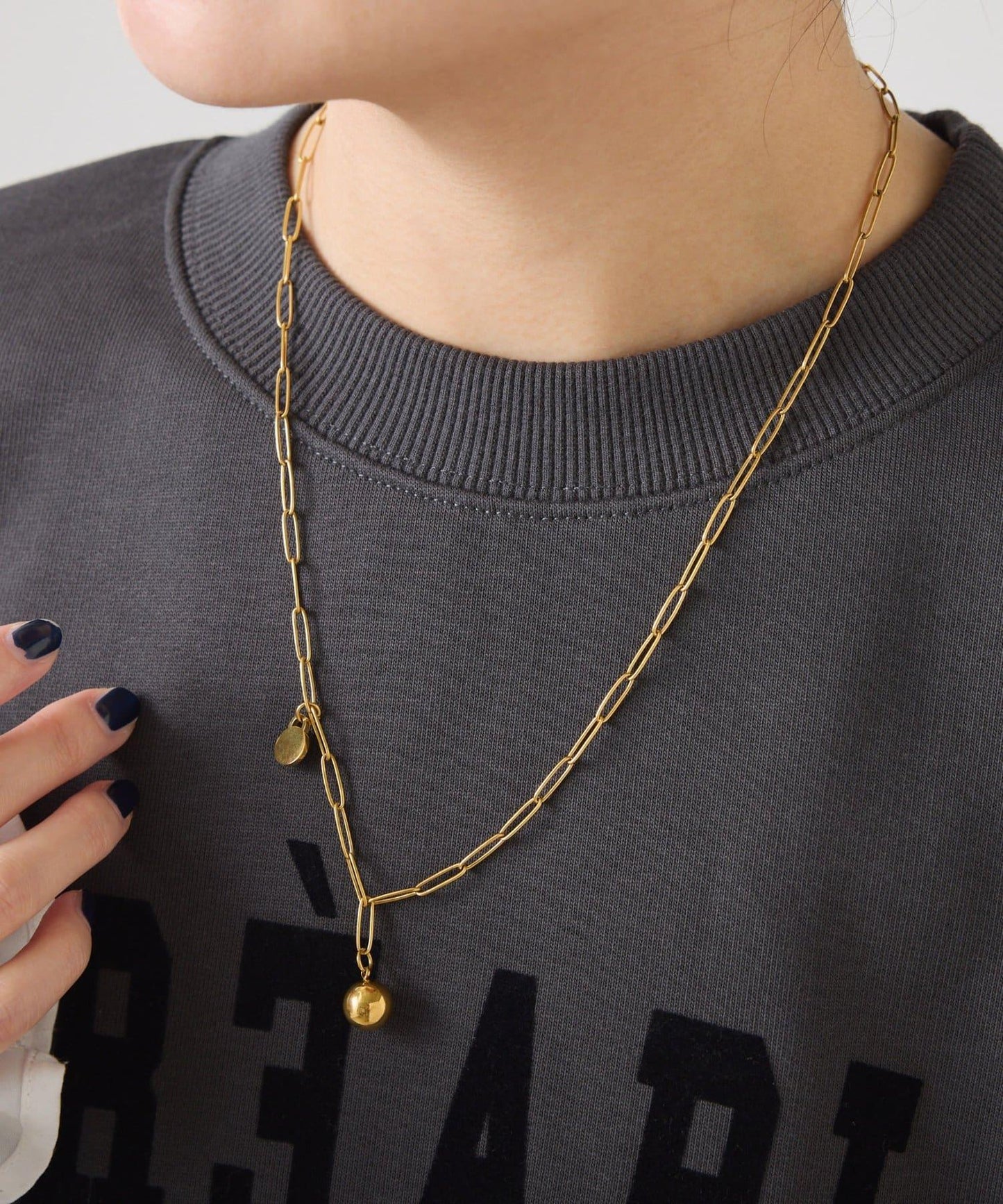 【PAPILLONNER/パピヨネ】不鏽鋼圓球項鍊