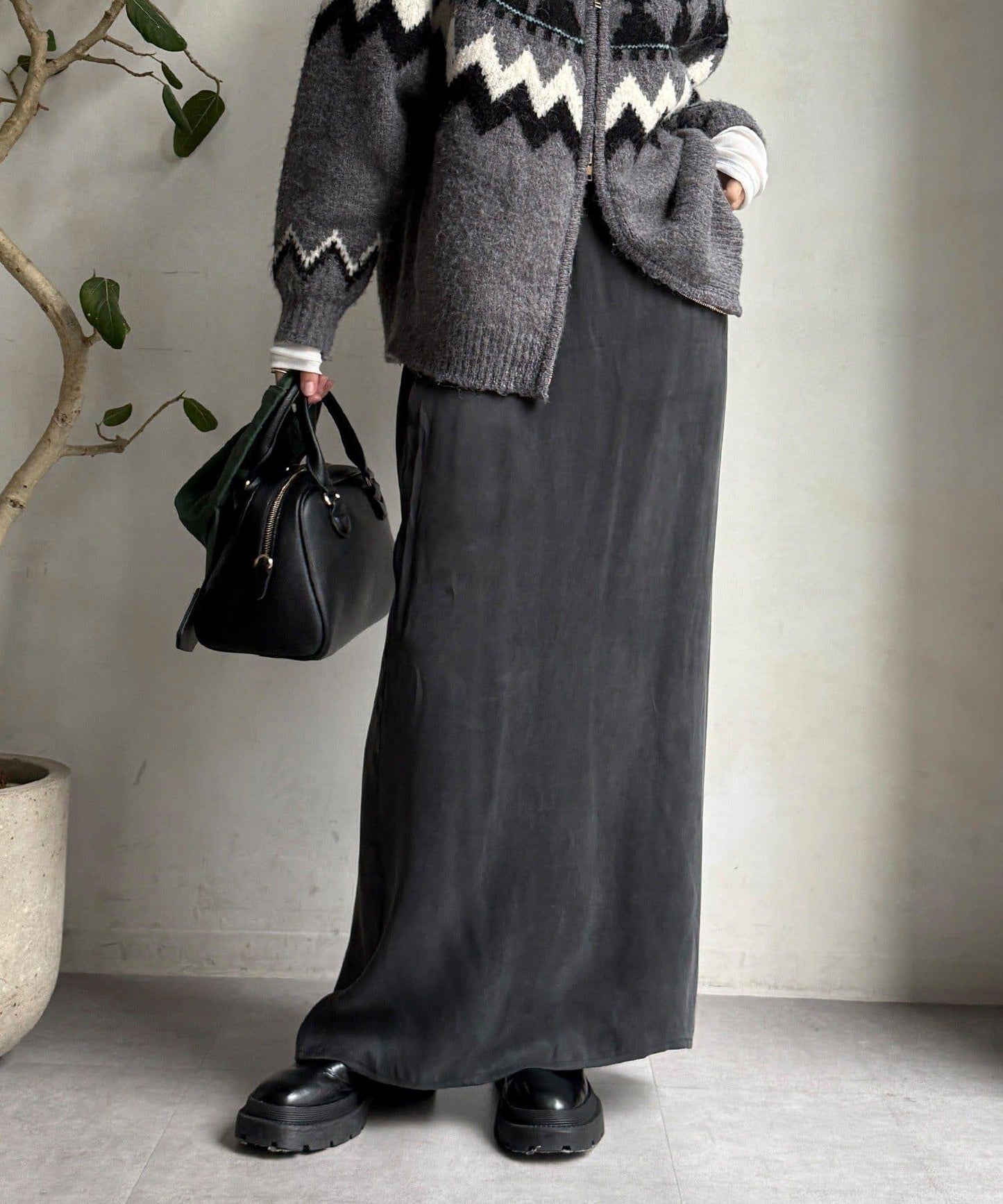 緞面直筒半身裙