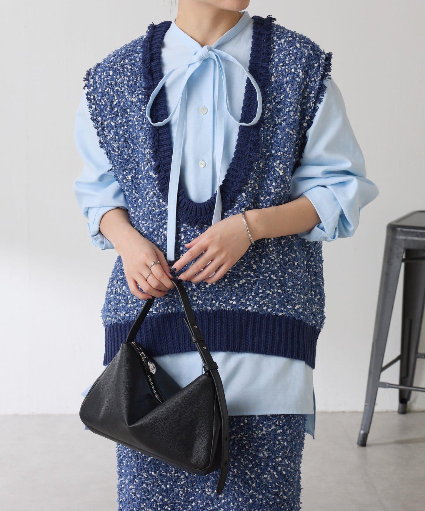【加分單品】仿粗花呢針織馬甲