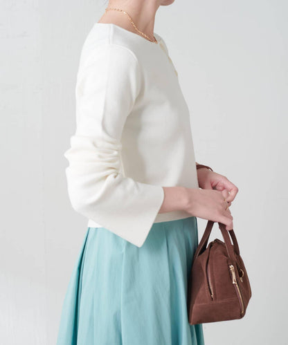 【順滑觸感】斜釦針織衫