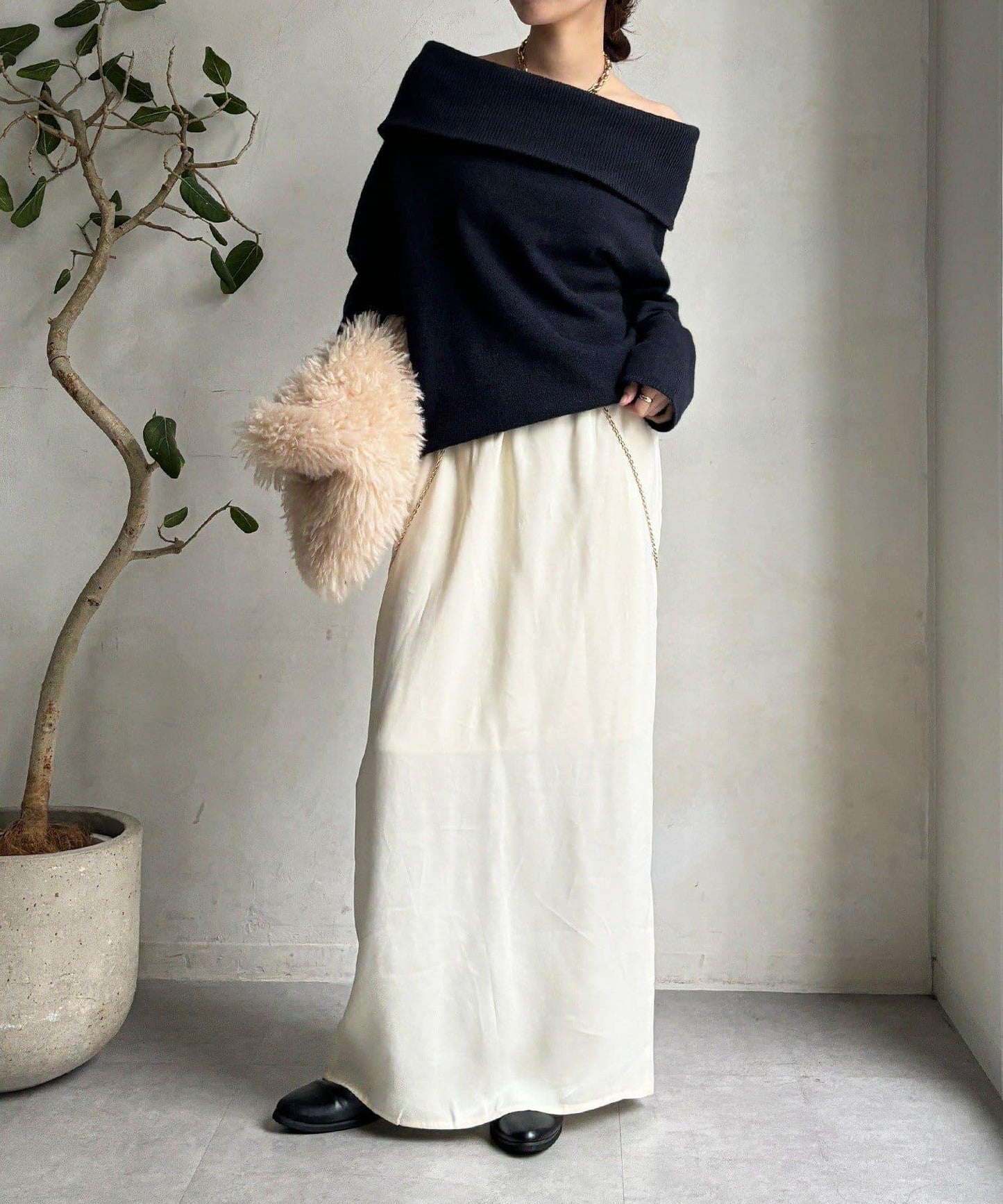 緞面直筒半身裙