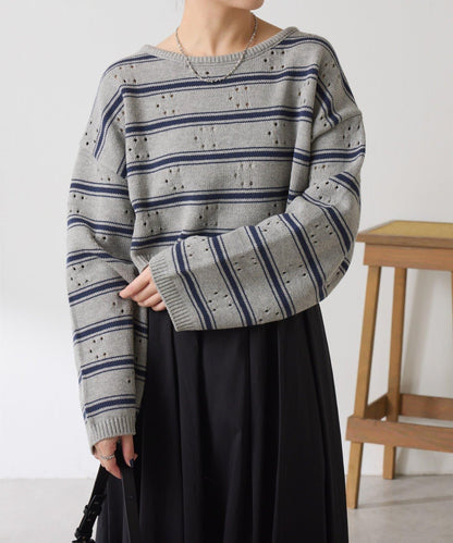 鏤空編織C型針織衫