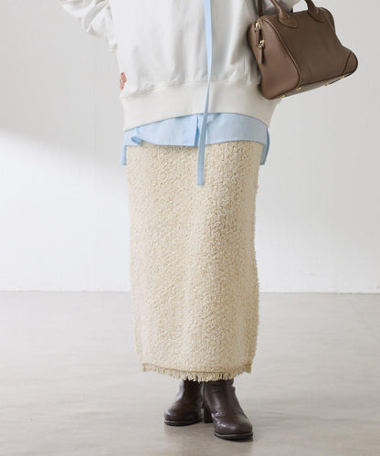 【全鬆緊腰】仿粗花呢針織半身裙/可成套搭配