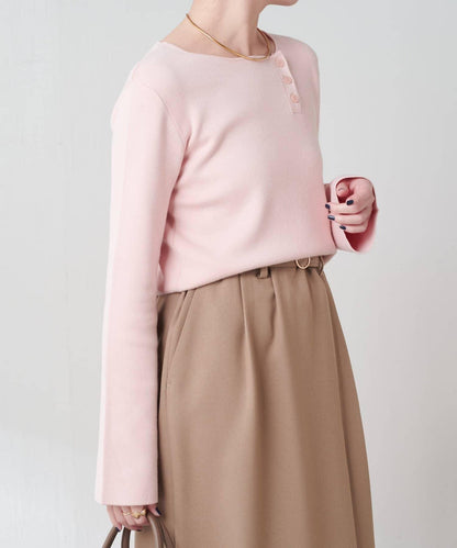 【順滑觸感】斜釦針織衫