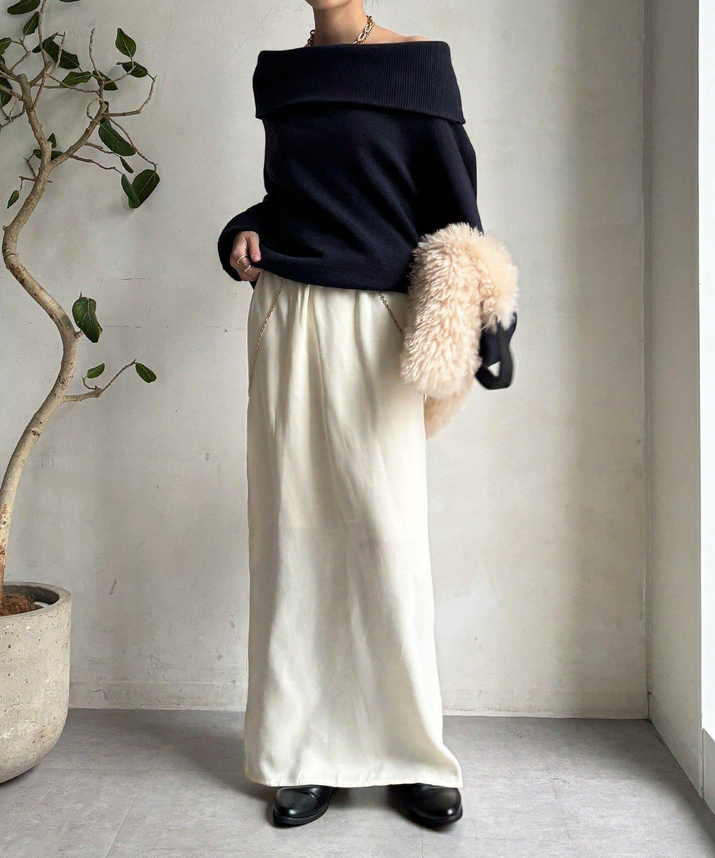 緞面直筒半身裙