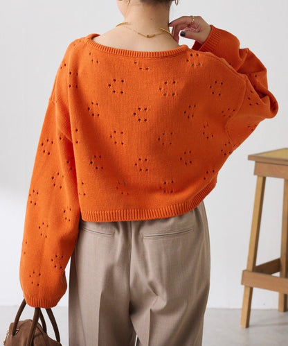 鏤空編織C型針織衫