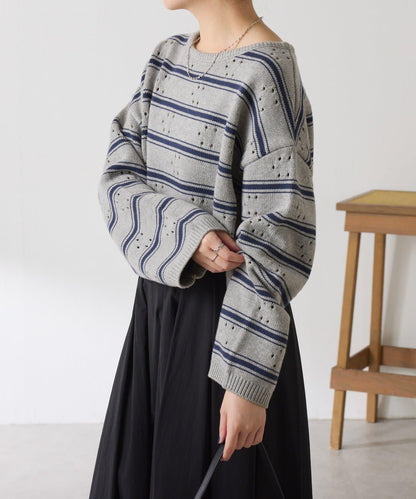 鏤空編織C型針織衫