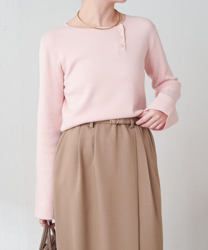 【順滑觸感】斜釦針織衫