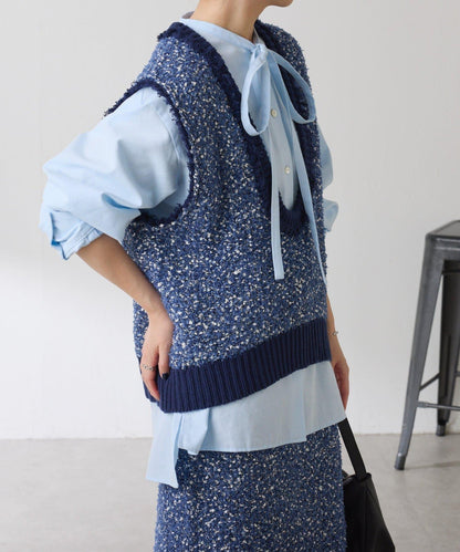 【加分單品】仿粗花呢針織馬甲