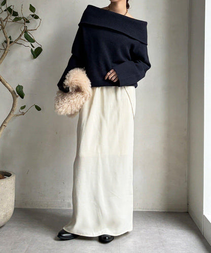 緞面直筒半身裙