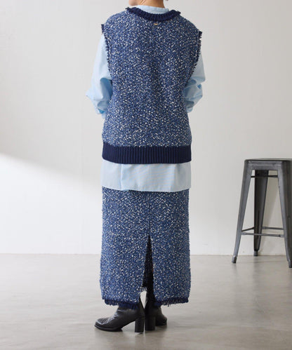 【加分單品】仿粗花呢針織馬甲