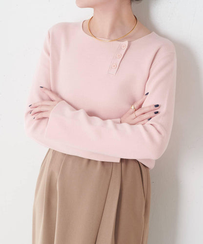 【順滑觸感】斜釦針織衫