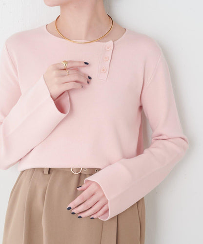 【順滑觸感】斜釦針織衫