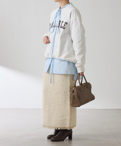 【全鬆緊腰】仿粗花呢針織半身裙/可成套搭配