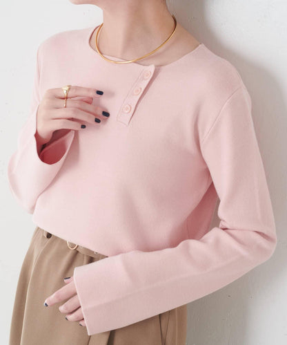 【順滑觸感】斜釦針織衫