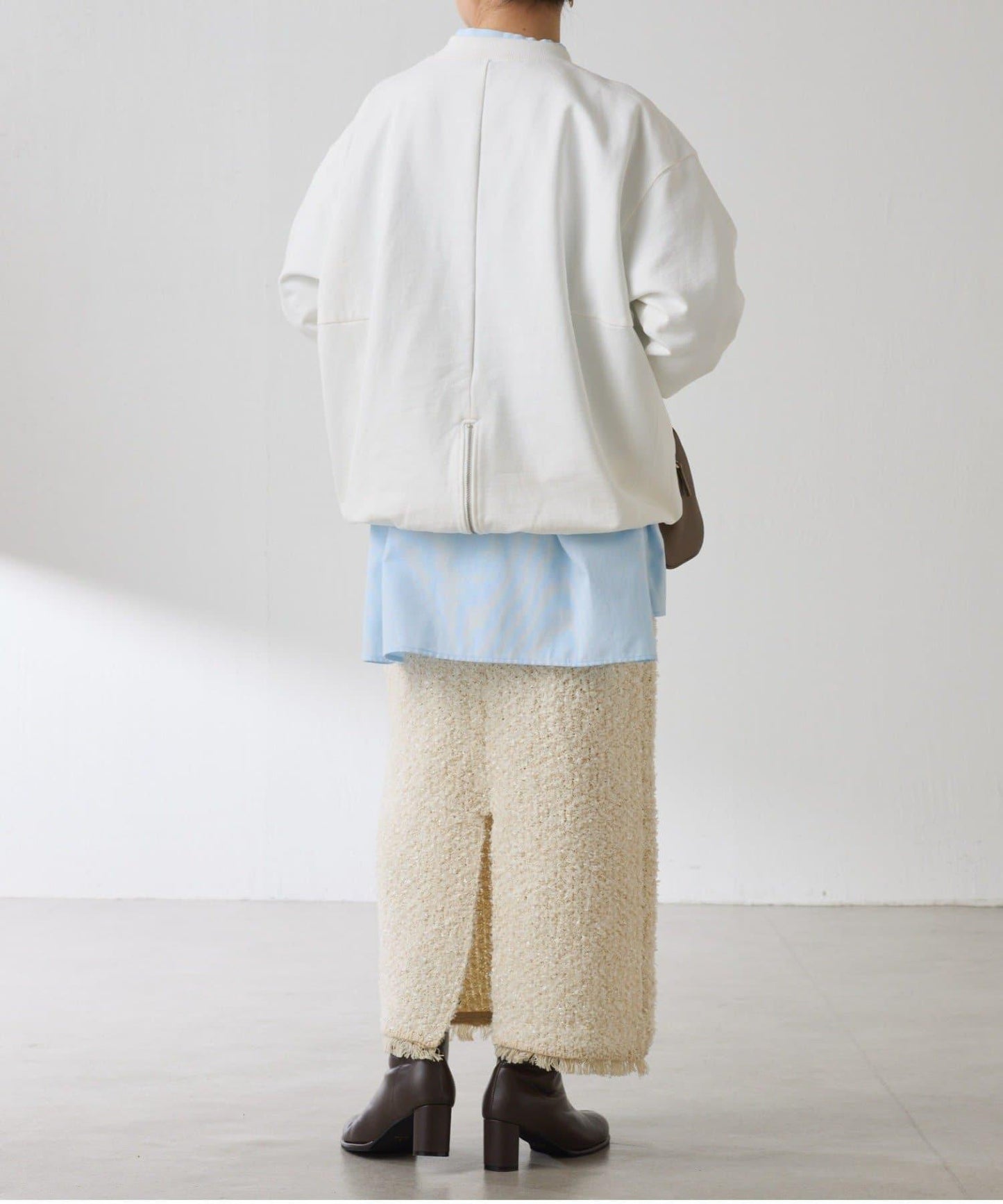 【全鬆緊腰】仿粗花呢針織半身裙/可成套搭配