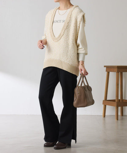 【加分單品】仿粗花呢針織馬甲