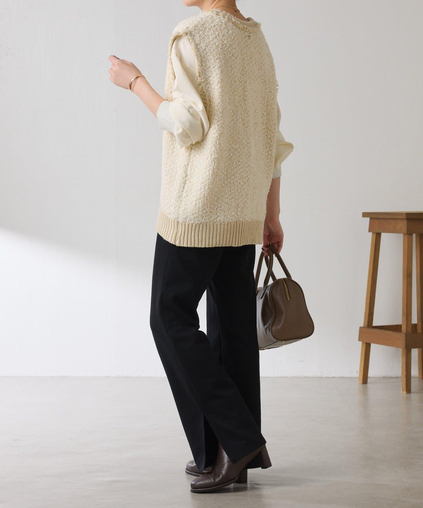 【加分單品】仿粗花呢針織馬甲