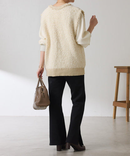 【加分單品】仿粗花呢針織馬甲