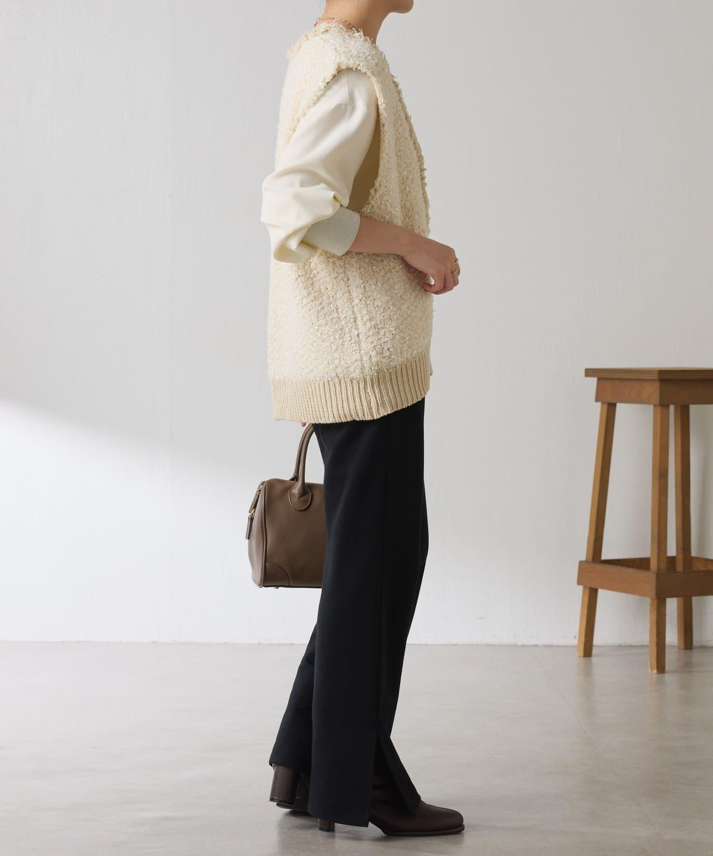 【加分單品】仿粗花呢針織馬甲