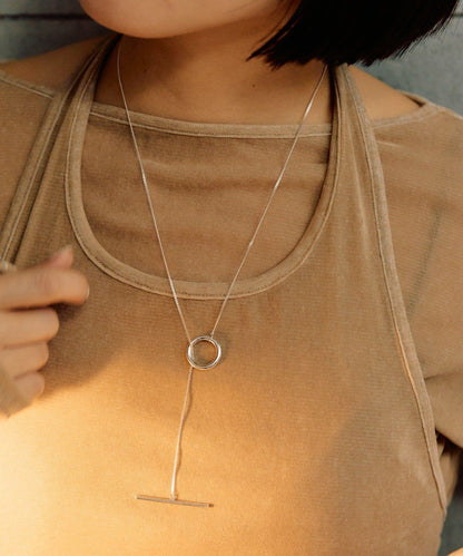 《インフルエンサーuchida企畫/スターリングシルバー》T字扣長款項鍊