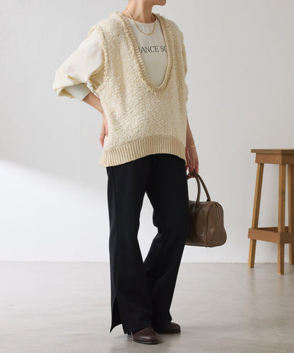 【加分單品】仿粗花呢針織馬甲