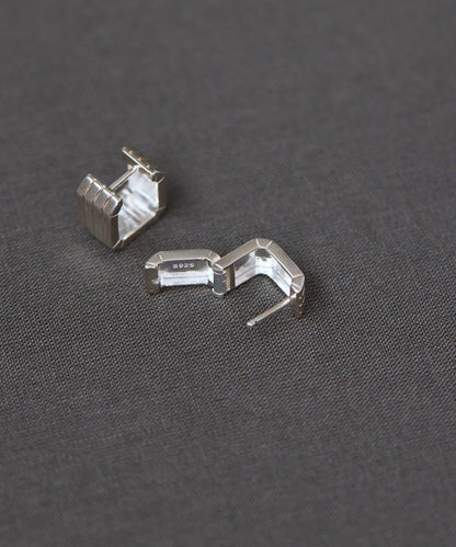 《インフルエンサーuchida企畫/スターリングシルバー》方形圈耳環