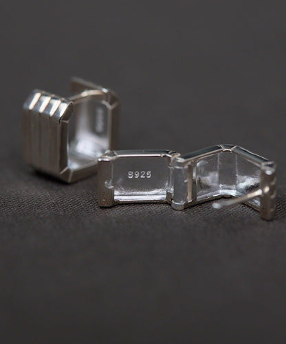 《インフルエンサーuchida企畫/スターリングシルバー》方形圈耳環