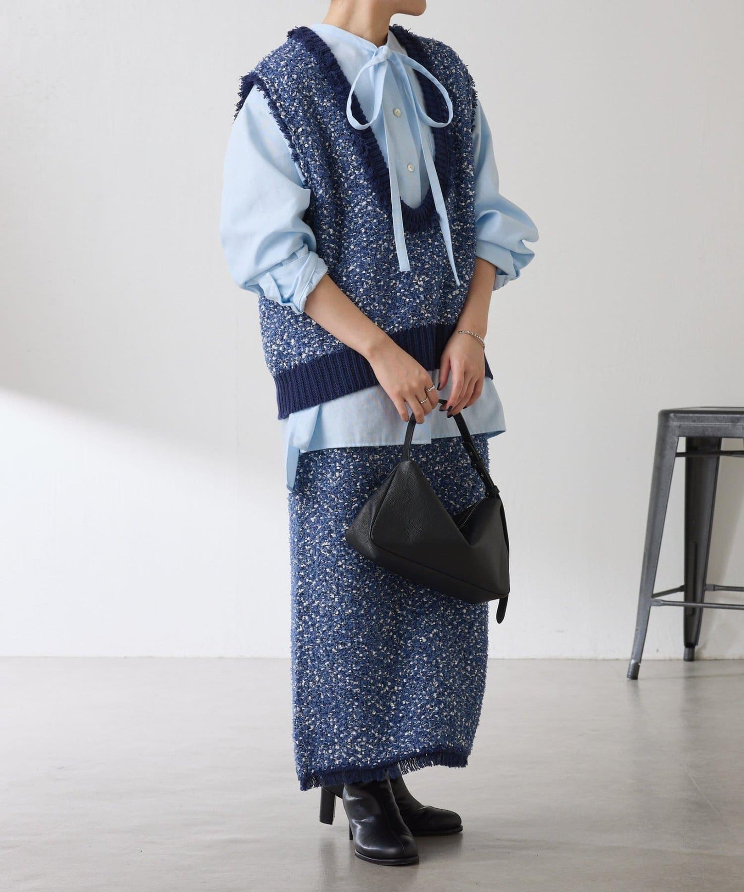 【加分單品】仿粗花呢針織馬甲