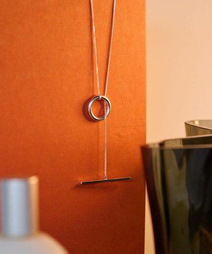 《インフルエンサーuchida企畫/スターリングシルバー》T字扣長款項鍊