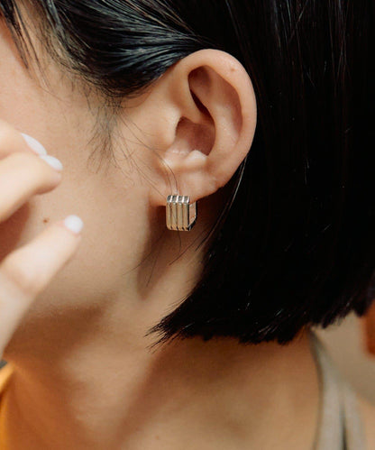 《インフルエンサーuchida企畫/スターリングシルバー》方形圈耳環