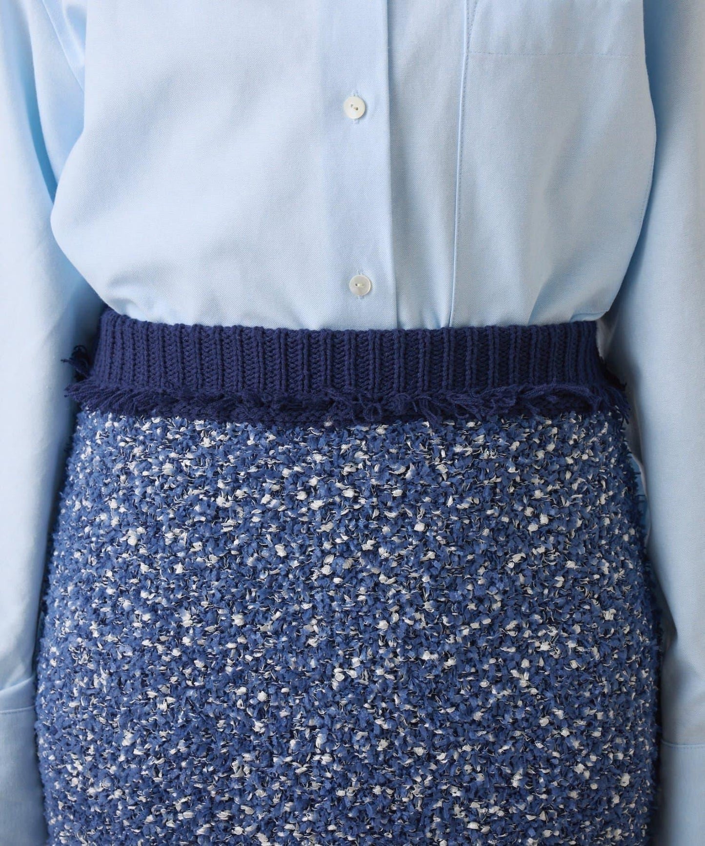 【全鬆緊腰】仿粗花呢針織半身裙/可成套搭配