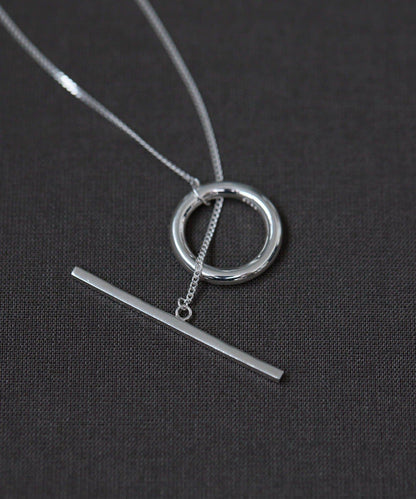 《インフルエンサーuchida企畫/スターリングシルバー》T字扣長款項鍊