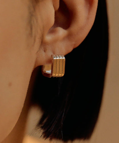 《インフルエンサーuchida企畫/スターリングシルバー》方形圈耳環