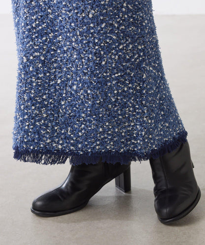 【全鬆緊腰】仿粗花呢針織半身裙/可成套搭配