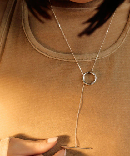 《インフルエンサーuchida企畫/スターリングシルバー》T字扣長款項鍊