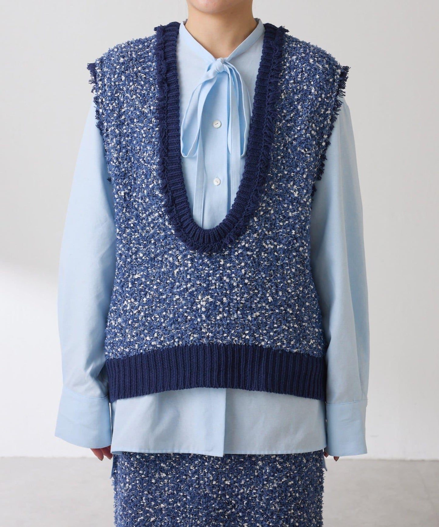 【加分單品】仿粗花呢針織馬甲