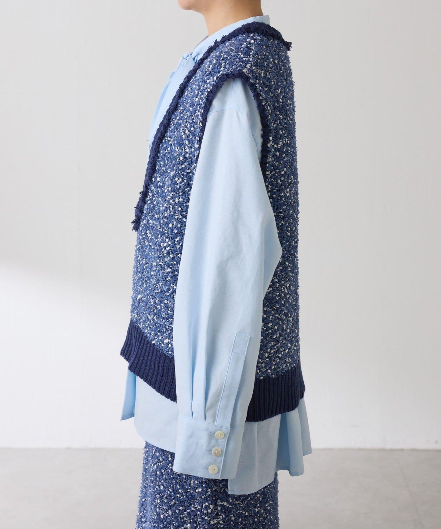 【加分單品】仿粗花呢針織馬甲