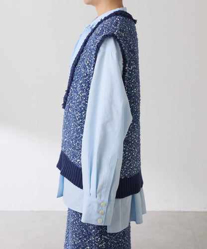 【加分單品】仿粗花呢針織馬甲