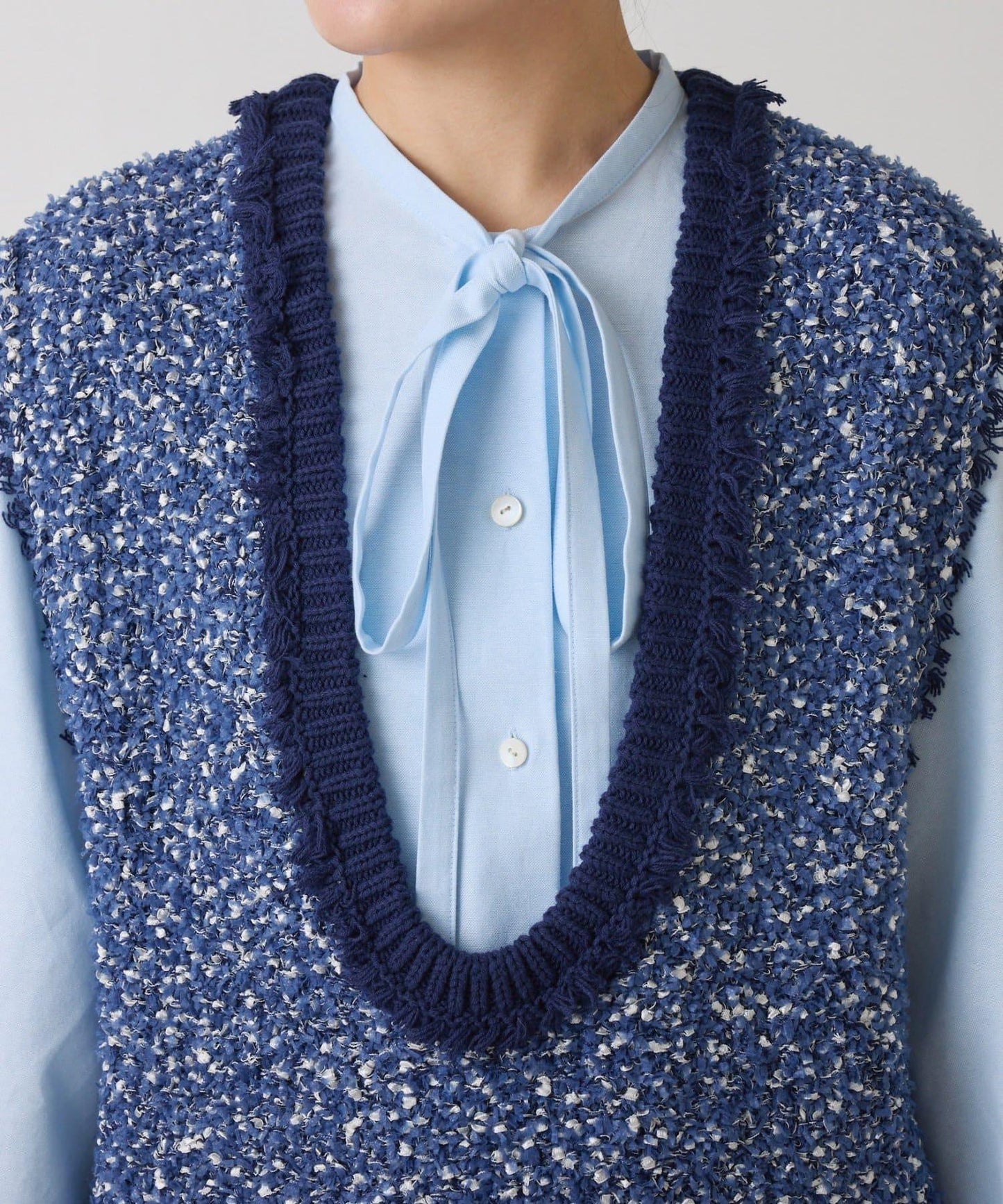 【加分單品】仿粗花呢針織馬甲