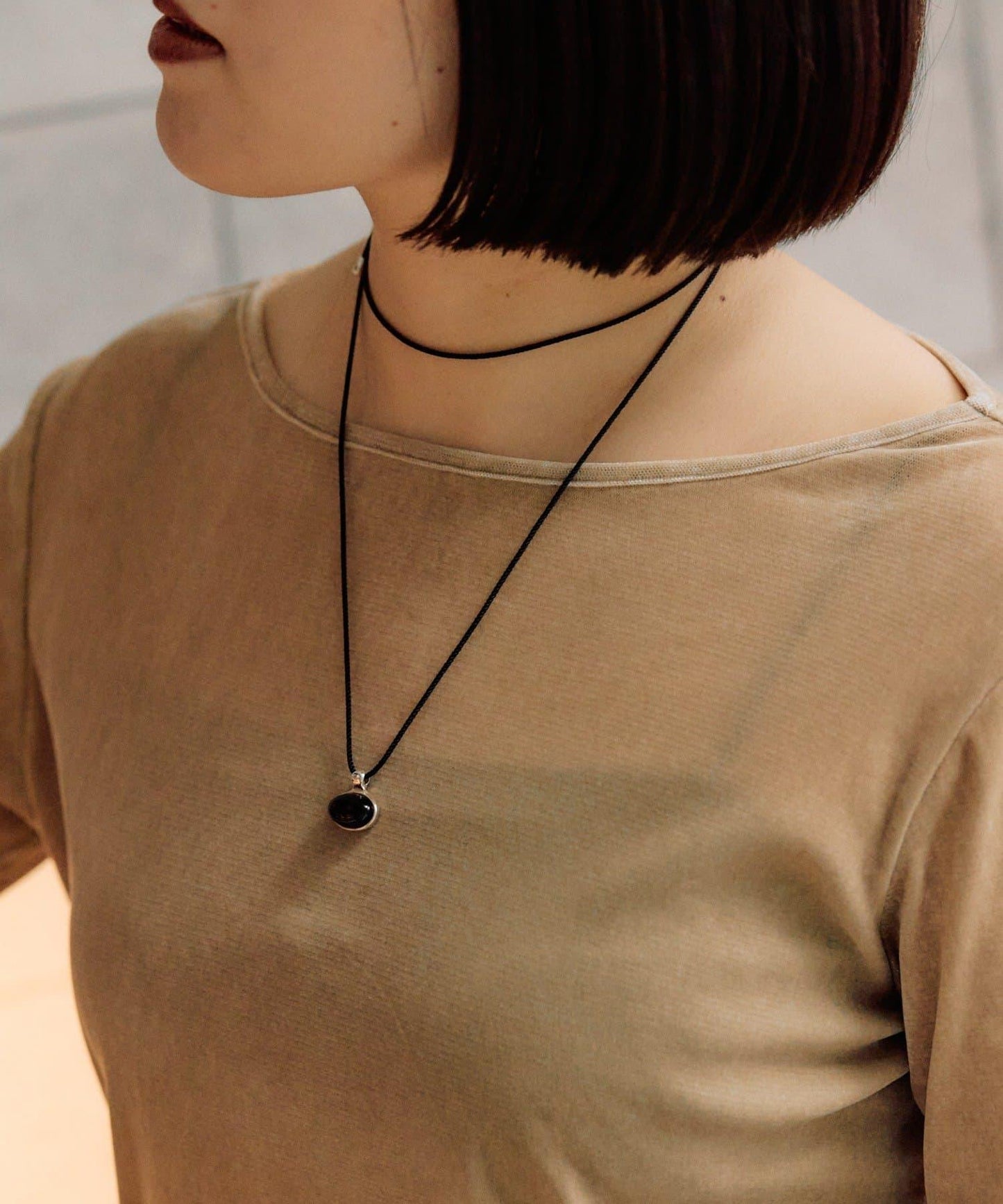 《インフルエンサーuchida企畫/スターリングシルバー》橢圓形寶石項鍊