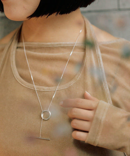 《インフルエンサーuchida企畫/スターリングシルバー》T字扣長款項鍊