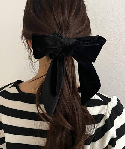 天鵝絨蝴蝶結髮繩
