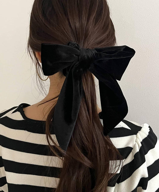天鵝絨蝴蝶結髮繩