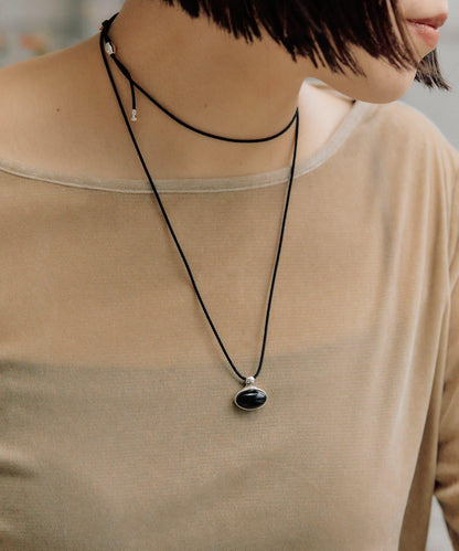 《インフルエンサーuchida企畫/スターリングシルバー》橢圓形寶石項鍊